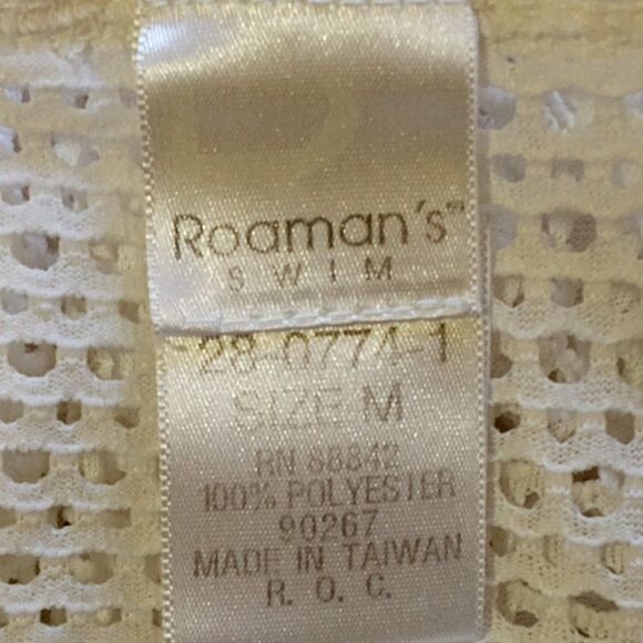 Women's Swimsuit Cover-Up Dress, ROAMAN'S SWIM (Size M / 14-16) WHITE - Picture 6 of 7